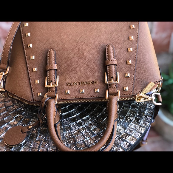 Michael kors studded Ciara satchel bag luggage - Picture 6 of 8